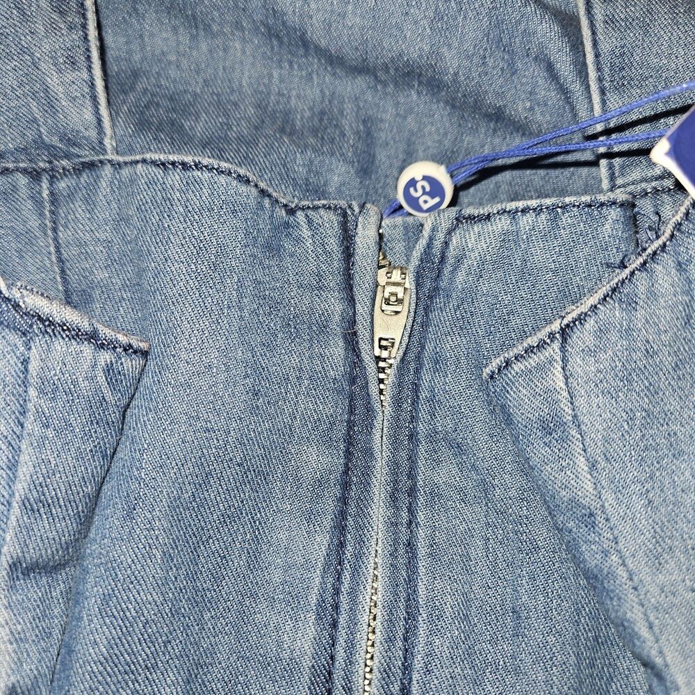 POPSUGAR Women’s Chambray Denim Long Dress Size M Tie Back Blue New Sleeveless - Picture 6 of 10